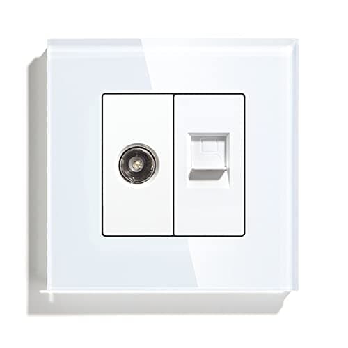 Prise murale BSEEDverre 16A 250V bureau-hôtel, Blanc 86MM 2Paquets — Blanc