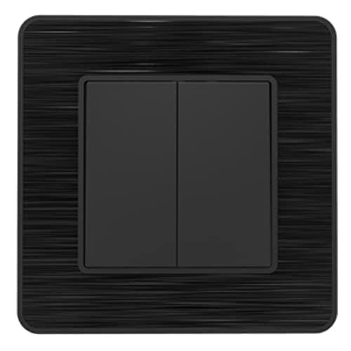 Zenitech Interrupteur Complet va-et-vient double 10A en métal brossé noir pour Kouro