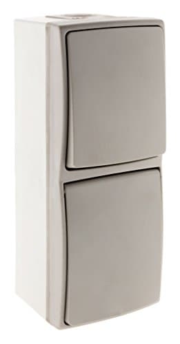 Zenitech Prise de courant 16A 2P+T IP55 Étanche - Gris - Interrupteur de sécurité outdoor - Va et Vient