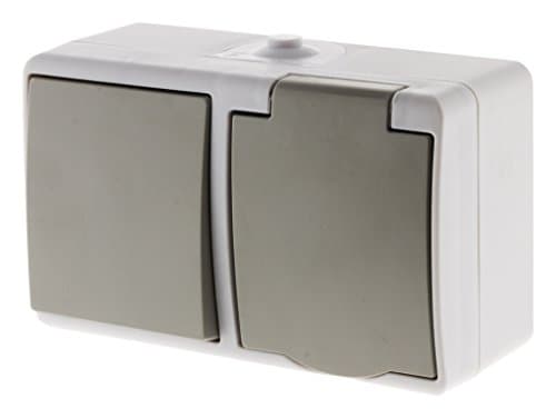 Zenitech Va et vient Prise 2P+T IP54 Gris clair pour extérieur