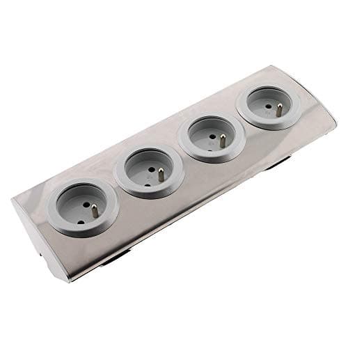 Zenitech - Bloc 4 prises 16A 2P+T câblables - Gris pour maison - Électricité sûre et pratique - Étui en plastique durabl