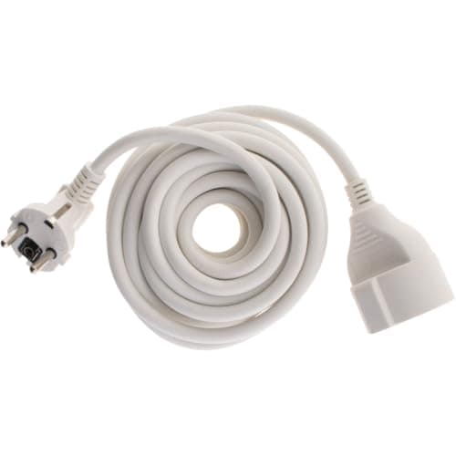 Rallonge Schuko HO5VV-F 3G1,5mm² 5m - Blanc - Zenitech - Long-couplage - Sécurité - Convenience
