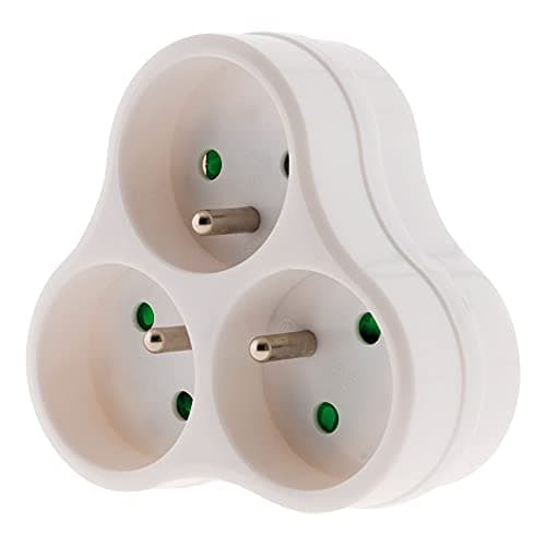 Multiprise Triplite 3x16A - Blanc - Pour Bureau - Étanche et Résistante - Puissance 3 x 16A - Modèle TP316B