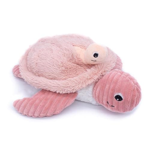 SES DÉGLINGOS PTIPOTOS SAUVENOU Tortue Maman/Bebe Bleu - Peluche Toute Douce - Idée Cadeau de Naissance - 29cm — Rose