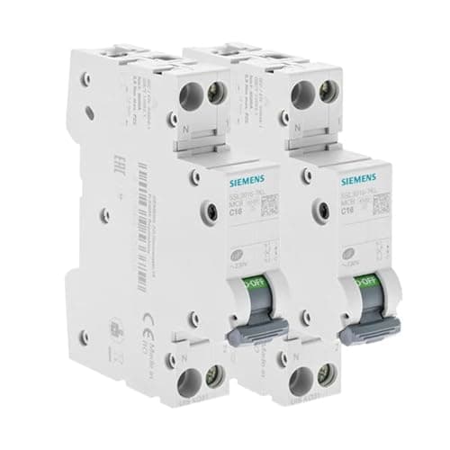 Lot de 2 Disjoncteurs Électriques Phase + Neutre 16A pour Circuit Électrique Dédié - Sécurité Électrique Homologuée CE -