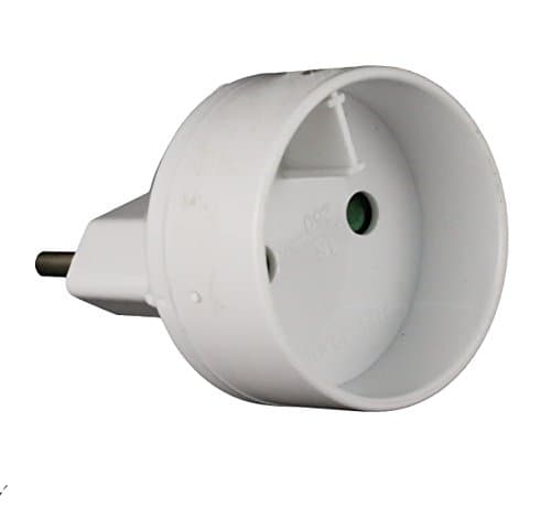 Transformateur électrique Zenitech 6A à 16A terre - Blanc - Adaptateur prise mâle vers femelle