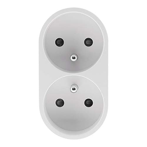 Zenitech Multiprise Biplite 16A pour Façade - Blanc - Sécurité Maxi & Design Élégant pour Maison/Magasin