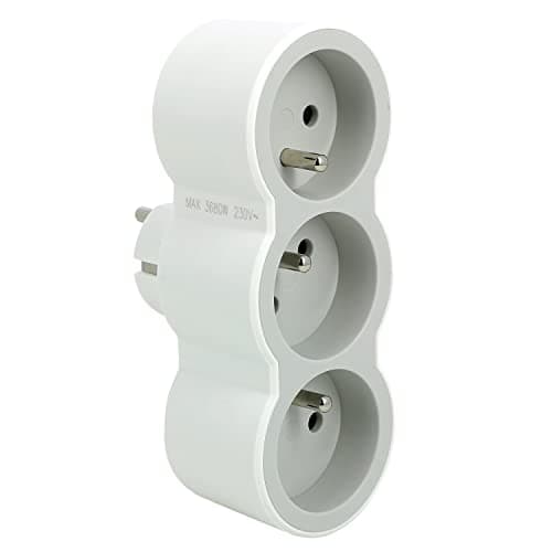 LEGRAND - Fiche multiprise triplée - 3 prises frontales avec terroir - Position horizontal - Sécurité enfant intégrée -