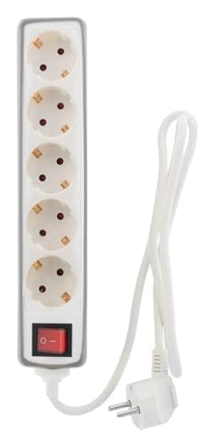 Multiplice 5 prises Schuko 16A + Interrupteur - Gris - Zenitech - Meilleures ventes | Haute qualité