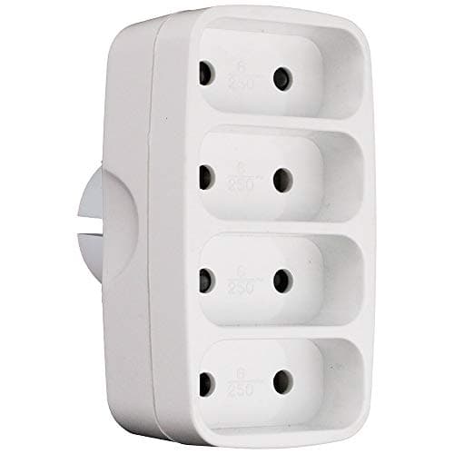 Zenitech multiprise quadriplite 6A façade pour extérieur - Blanc sécuritaire et pratique - Modèle MQ64B
