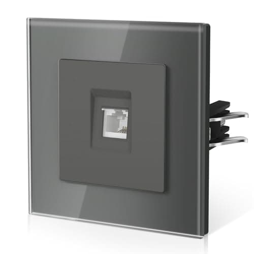Prise murale BSEEDverre 16A 250V bureau-hôtel, Blanc 86MM 2Paquets — Gris