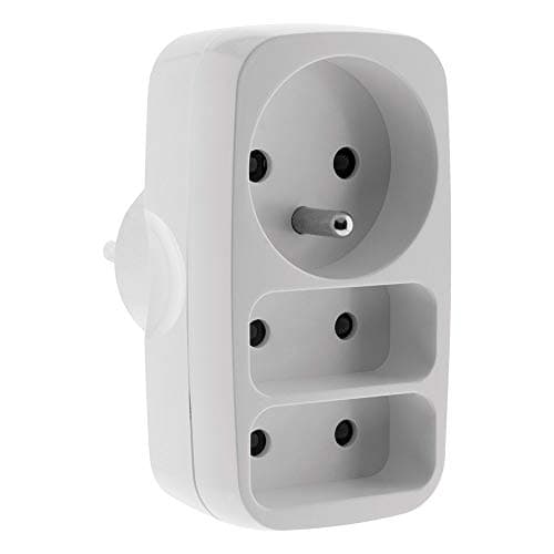 Multiprise Zenitech 2x2P 6A + 1x2P+T 16A Blanc