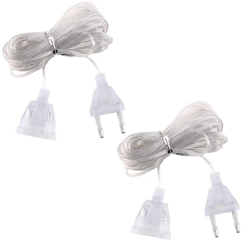 Câbles rallonges électriques transparents de 5m Lot de 2 | Idéal pour Éclairage Décoratif et Appareils à Faible Consomma