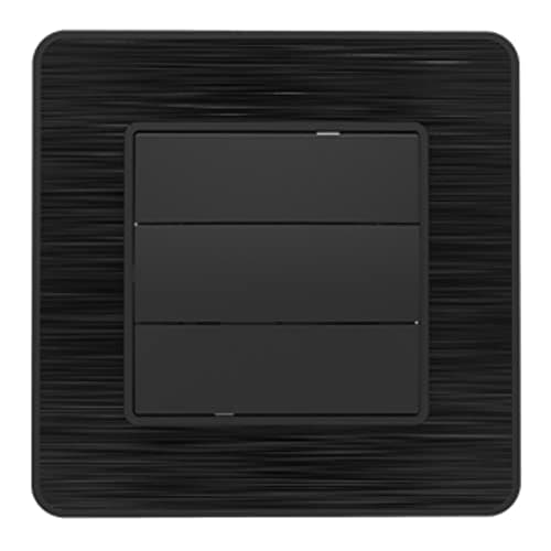 Interrupteur de volets roulants Zenitech 10A - métal noir brossé - parfait pour le bureau - facile à installer - robust