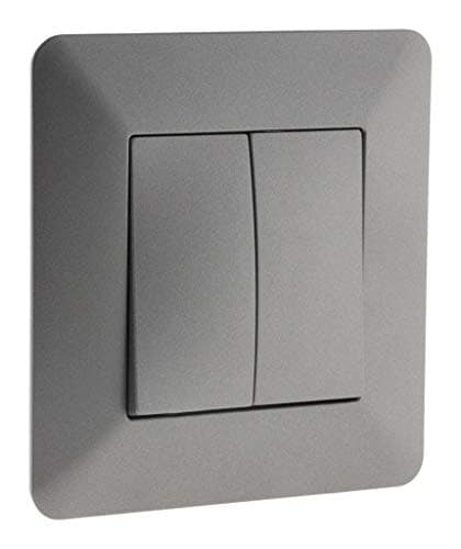 Interrupteur va et vient double Zenitech Titanium pour domicile — Argenté