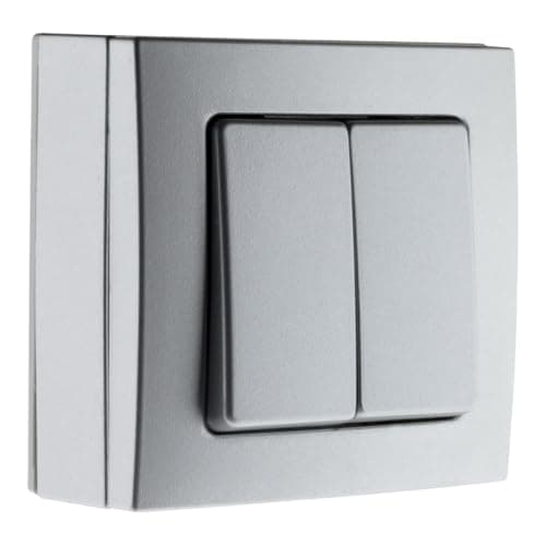 Zenitech - Interrupteur de Va-et-Vient Double 10A Sans Vis Apparente - Électrique pour Moulures - Facile à Installer - C