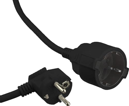 Meister Rallonge Schuko avec Protection de Contact IP20 - 2 m Câble en Plastique Noir 7432220
