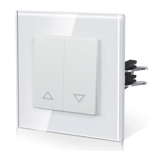 BSEED Interrupteur mural avec cristal facile à installer,1 gang 1 voie 86mm blanc - 2 paquets — Blanc