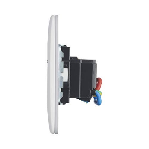 Prise Murale sans Fil Universelle 16A 2P+T Double Prise Prewired - Installation Facile pour Maison, Blanc Brillant