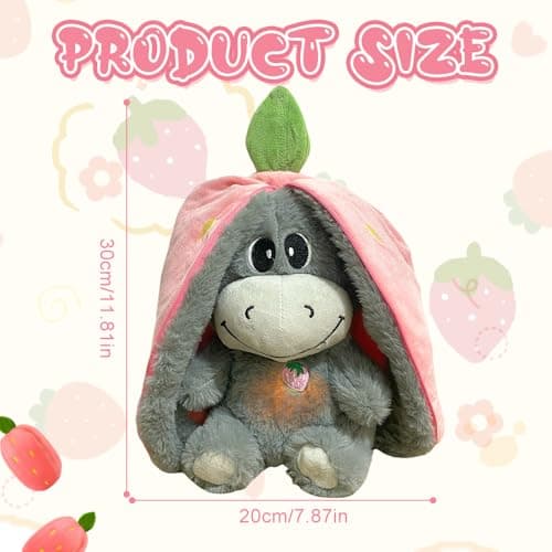 Peluche Âne Respirants XPJBKC, Réglable à 4 Niveaux, Pour Enfant et Adulte, Mouvements Respiratoires Réalistes, Musique