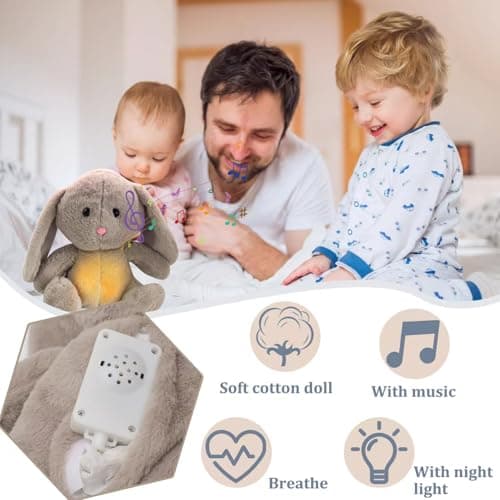 Loutre Qui Respire Câlins Bonne Nuit Peluche Veilleuse Bébé Musikale et Lumineuse, Jouet Respiratoire Koala Bear pour No