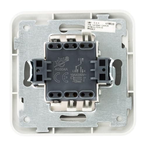 Zenitech Interrupteur Simple Antaria 10A - 750W 2Pcs en Ivoire - Interrupteur Économie Énergie - Interrupteur Maison Mod
