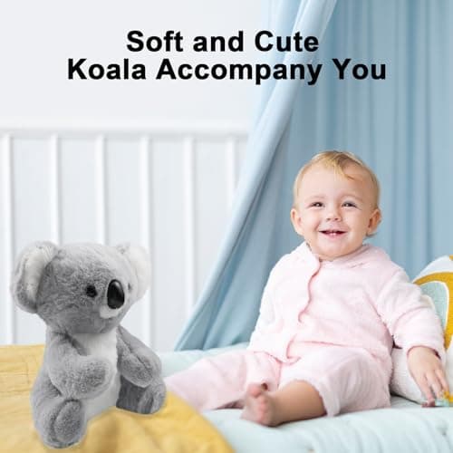 Peluche Koala Réaliste 23 cm Gris Ultra Doux et Apaisant pour Enfants et Adultes