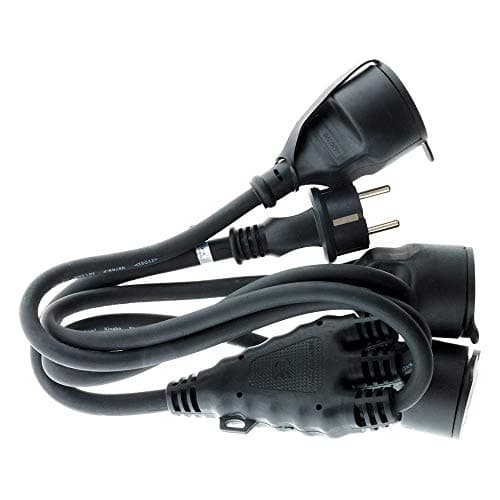 Prolongateur à triple tête Zenitech HO7RN-F 16A 3G1,5mm² - Noir 1m - Idéal pour le chantier
