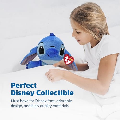 Peluche Musicale Disney Stitch - Doudou Musical Ty44012 Bleu - Jouet pour Enfants