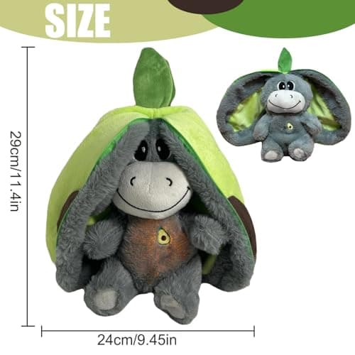 **Peluche Âne Respirant avec Musique et Lumières, Jouet de Réduction du Stress pour Enfants, Peluche Douce et Respirante