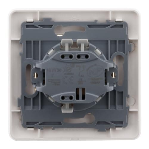 Interrupteur va-et-vient encastré Zenitech 10A 2300W design moderne - Blanc - 86x86 mm