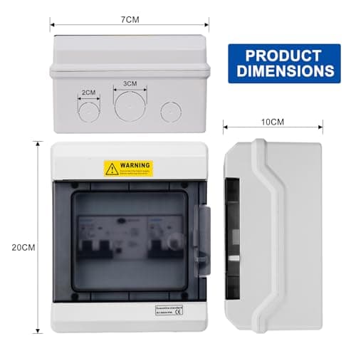 CHENGPI Coffret Électrique Étanche avec Interrupteur de Fuite 2P 40A 30MA, Boîtier Étanche Extérieur pour GFCI, Tableau