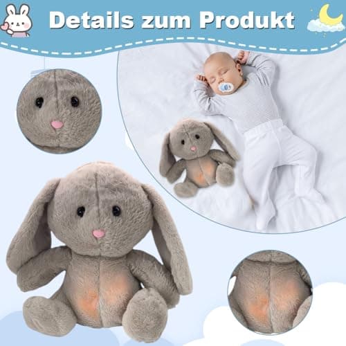Schlummer Doudou lapin avec battement de cœur mouvement respiratoire musicale cadeau de naissance premier équipement nou