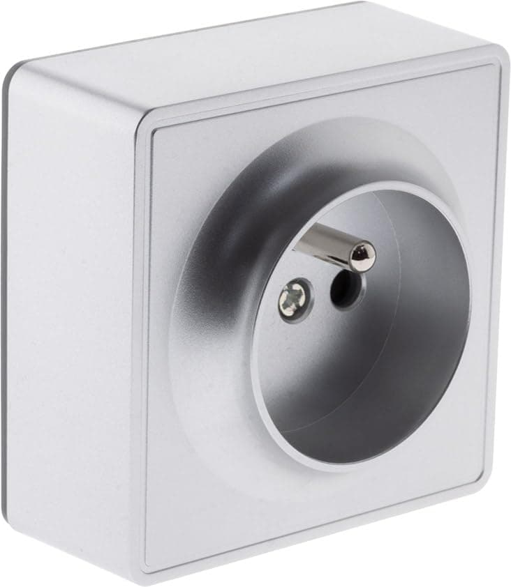 Prise Zenitech saillie 2P+T 16A Silver Vulco - Maison