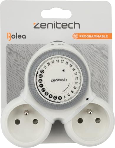 Biplite programmable 2x16A - Blanc - Zenitech - Interrupteur intelligent - Domotique - Éclairage extérieur