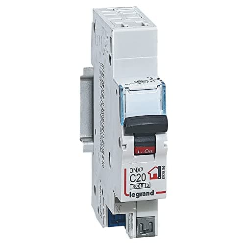 Legrand - Disjoncteur Phase + Neutre 230V DNX³ - Puissance de Coupe 3000A - 16A Courbe C - Bornes à Vis - 1 Module - Fab — 20A-Auto