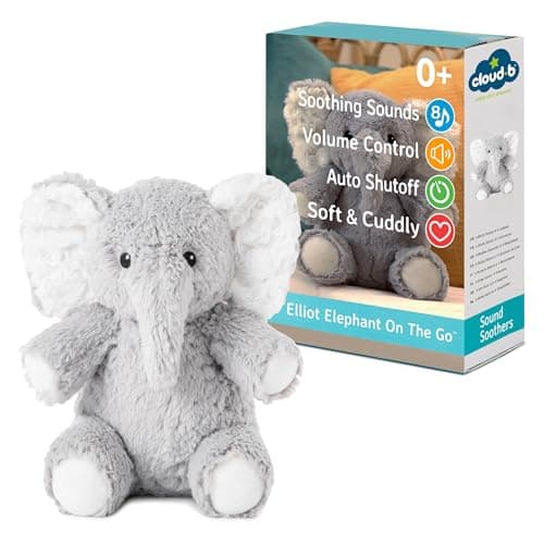 Cloud b peluche musicale Billy le Lapin avec veilleuse & recharge USB-C | Bruit blanc & enregistrement vocal | Pour bébé — Elliot Elephant On The Go