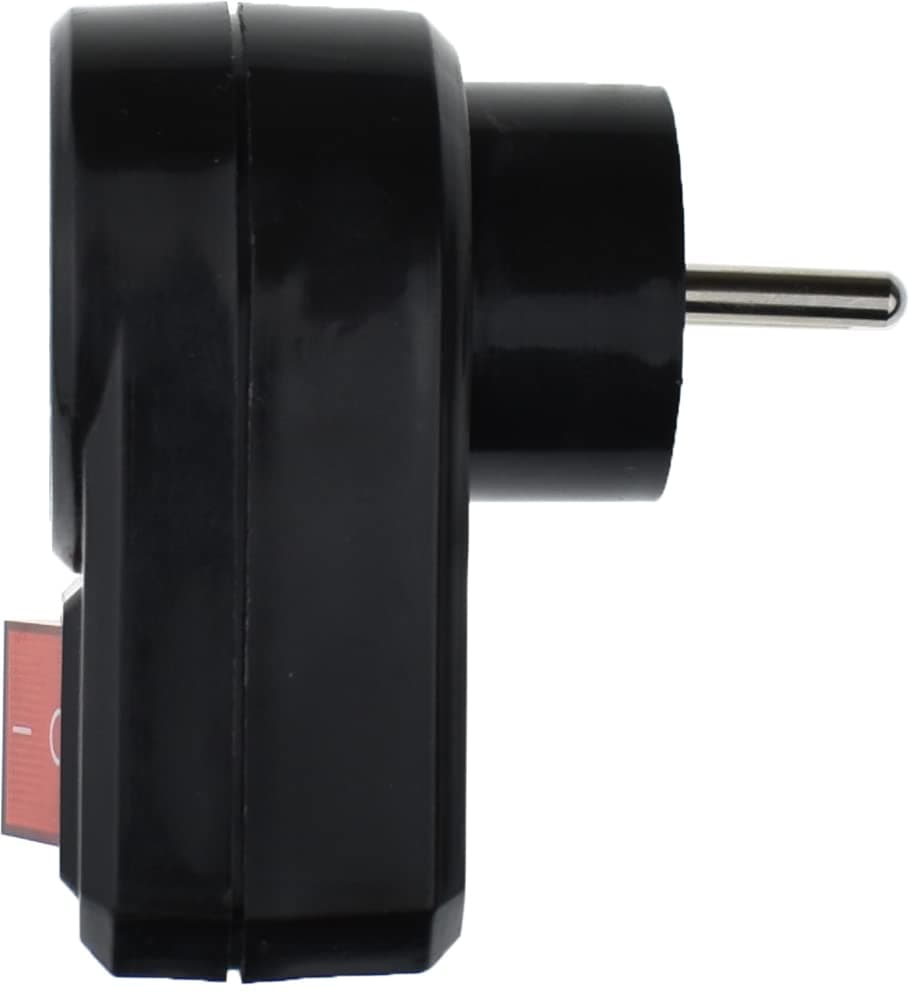 Adaptateur de prise noire avec interrupteur 16A 230V 3680W pour maison