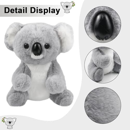 Peluche Koala Réaliste 23 cm Gris Ultra Doux et Apaisant pour Enfants et Adultes
