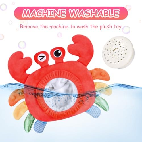 Peluche Apaisante Aolso Bébé Rechargeable Bruits Blancs Veilleuse Lumineuse Crabe pour Nourrisson Dormir Cadeau de Naiss