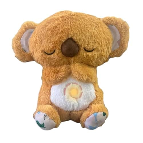 OKTAOAOO Peluche Sensorielle pour Réduire l’Anxiété, avec Musique et Lumières Apaisantes – Idéal pour Enfants et Adultes — Marron