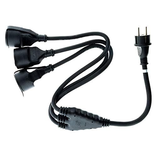 Prolongateur à triple tête Zenitech HO7RN-F 16A 3G1,5mm² - Noir 1m - Idéal pour le chantier