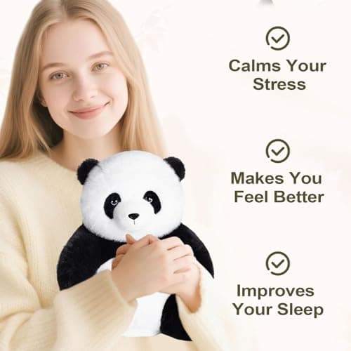 Peluche Pandas Besreey - Apaisant pour Dormir - Compagnon Émotionnel Cadeau pour Filles et_Adultes_Fête_d'Anniversaire