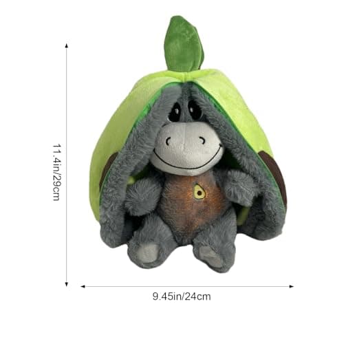 Peluche Respirante Âne pour Bébé 0-5 Ans - Réduction de l'Anxiété, Musique Apaisante, Réalisme des Mouvements de Respira