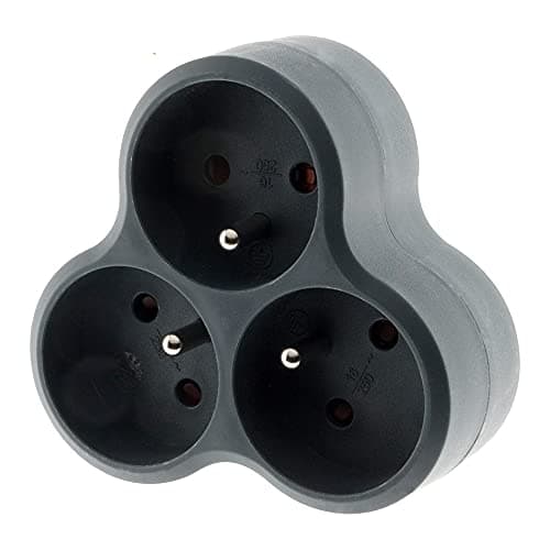 Zenitech Multiprise Triplite Triangulaire 16A - Noir, 3 Ports, Sécurisé, UL Approuvé, Compact, Étui Durable, pour Maison