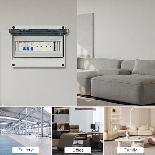 Boîte à fusibles en saillie IP65 Étanche 16A 2P+T Électrique Sécurité Extérieur 2 Prises Modulaires DZ 30mA AC Interrupt