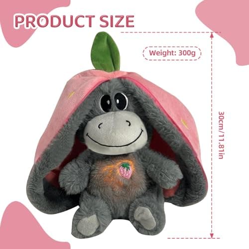 SKIKHN Peluche Qui Respire pour Enfants, Veilleuse Respiratoire Douce avec Mouvements et Musique, Idéale en Cadeau d'Ann
