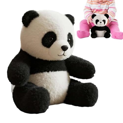 Zunishaone Panda en Peluche Respirant Musique Légère - Peluche Apaisante Réaliste pour Enfants | Couverture Lavable et L
