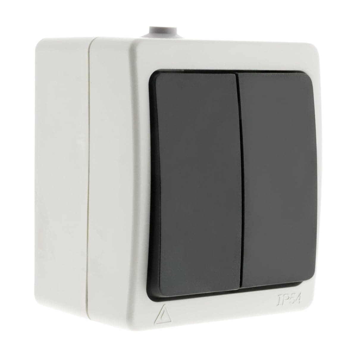 Zenitech Interrupteur Automatique Double 10A IP54 Noir pour salle de bain cuisine extérieur - Aquae