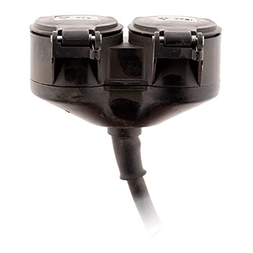 Zenitech Prolongateur à Double tête 16A 3G1,5mm² pour Chantier - Noir 1m - Extension Électrique Drôle et Durable